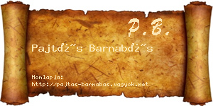 Pajtás Barnabás névjegykártya